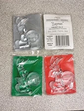 1992 Energizer Bunny Christmas Ornaments 3" Vintage Advertising Decor Lot of 3