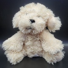 Dan Dee Puppy Dog 8" Plush Cream Ivory Tan Red Pink Heart Bow Stuffed Animal Toy