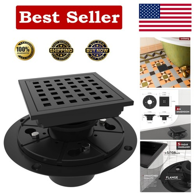 #ad Stylish 4 Inch Square Shower Drain CUPC Certified Food Grade Stainless Steel $81.95