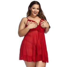 Women Lace Sexy-Lingerie Nightwear Babydoll Sleepwear Hollow Out Dress Plus Size