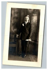 Vintage 1910's RPPC Postcard - Studio Portrait Boy's Graduation Photo