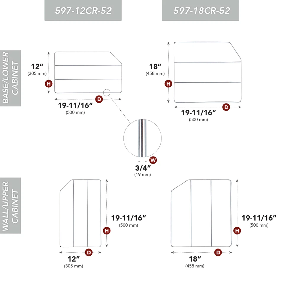 Rev-A-Shelf 18" Kitchen Cabinet Baking Sheet Organizer, Chrome, 597-18CR-2-1 - Image 3 of 4