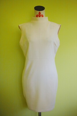 NWT BOOHOO Sz 10 Petite Jade Open Back Crepe Bodycon Party Dress Nude Cream  | eBay