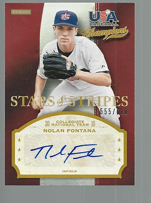 2013 USA Champions Stars & Stripes Signatures #FON Nolan Fontana 10/610
