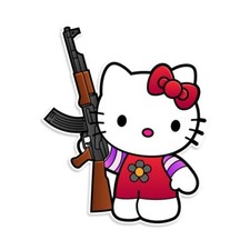 Tactical Hello Kitty Vinyl Die Cut Sticker