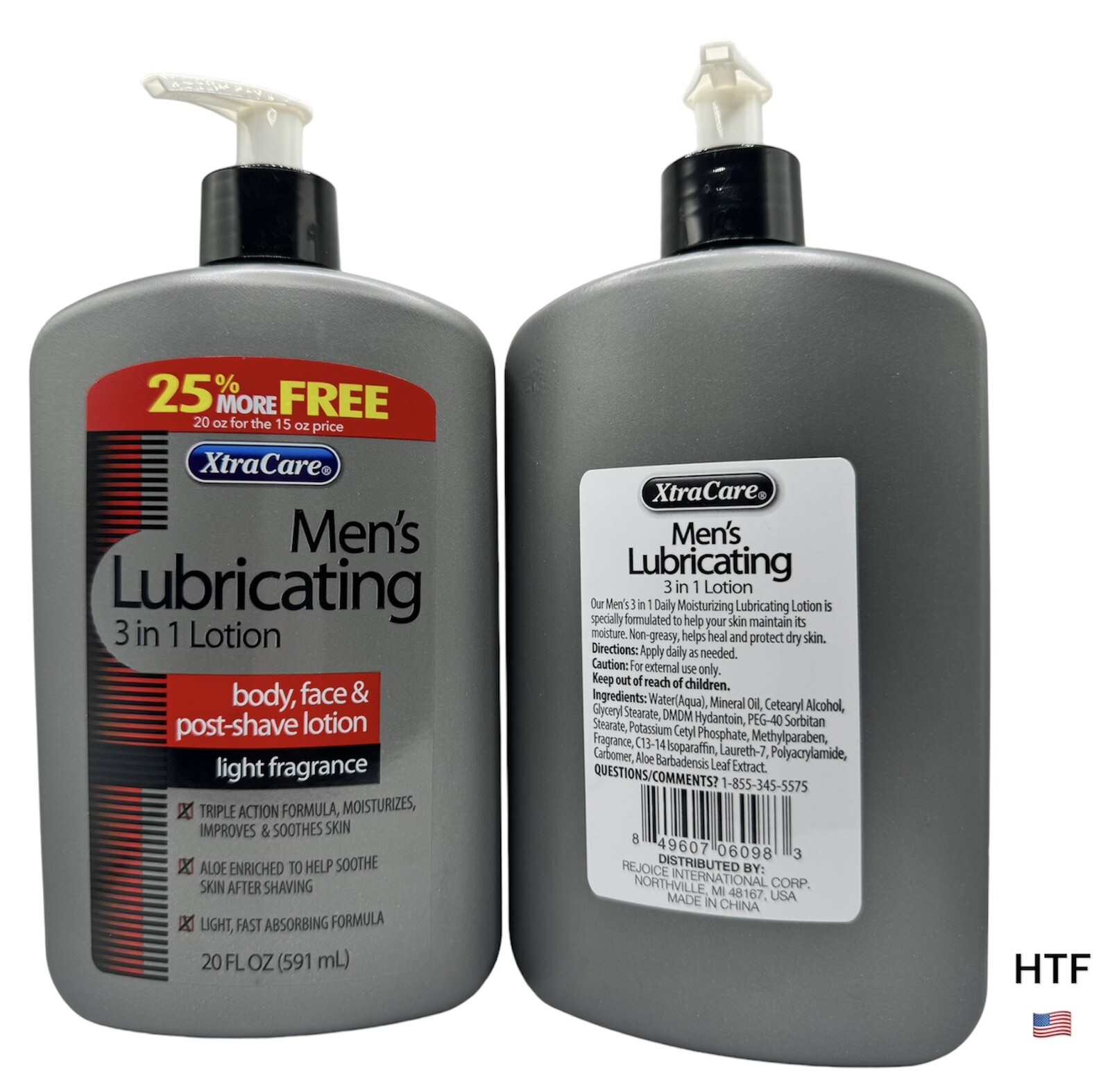 2 XtraCare Men&rsquo;s Lubricating 3 In 1 Lotion Body Face Post-Shave Light Fragrance