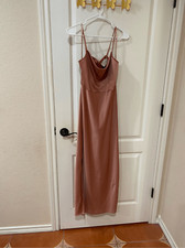 Anthropologie BHLDN Satin Cowl-Neck Midi Slip Dress