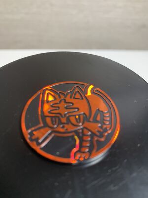 Pokemon Tcg Litten Plastic Promo Flip Coin Orange Shatter Foil MINT Collectible