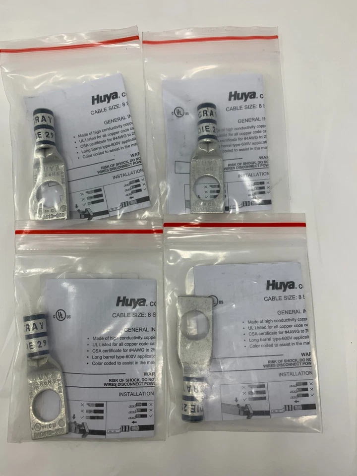 Grainger Huya 24C993 1-Hole Compression Copper Lug 4/0 AWG 1/2" Stud Lot of 4 - Image 3 of 3