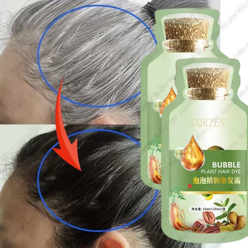 Herbal Hair Dye Shampoo - 5 Min Gray Coverage, Non-Irritating, for Men & Women
