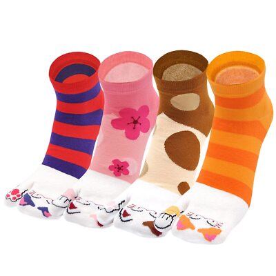 Women Flip Flop Socks - Tabi Ankle Sock Colorful Two Toe Finger Running Socks...