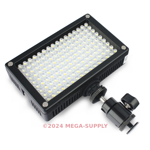 144A LED Video Light KIT 10-100% Dimmer On-Camera Light Camcorder DSLR & Battery - Afbeelding 1 van 11