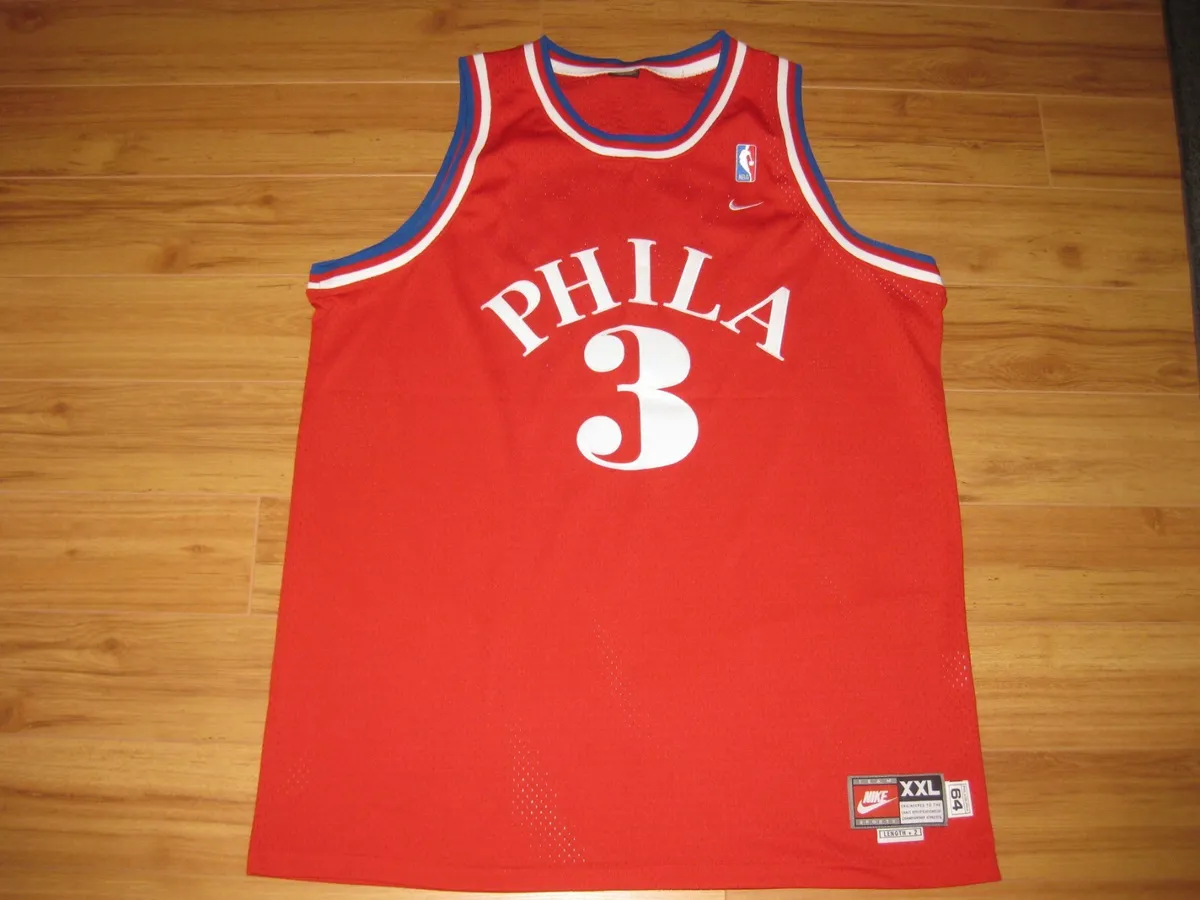 Vintage Nike Rewind NBA Phila Philadelphia Sixers 76ers Allen Iverson  Jersey Siz