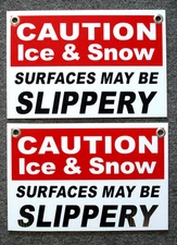 2 CAUTION SLIPPERY WHEN WET  Plastic Coroplast Signs 8"X12" w/Grommets FREE SHIP