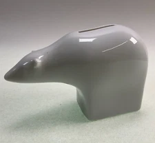 Dansk White Porcelain Polar Bear Coin Bank Gunnar Cyren Design Vintage 