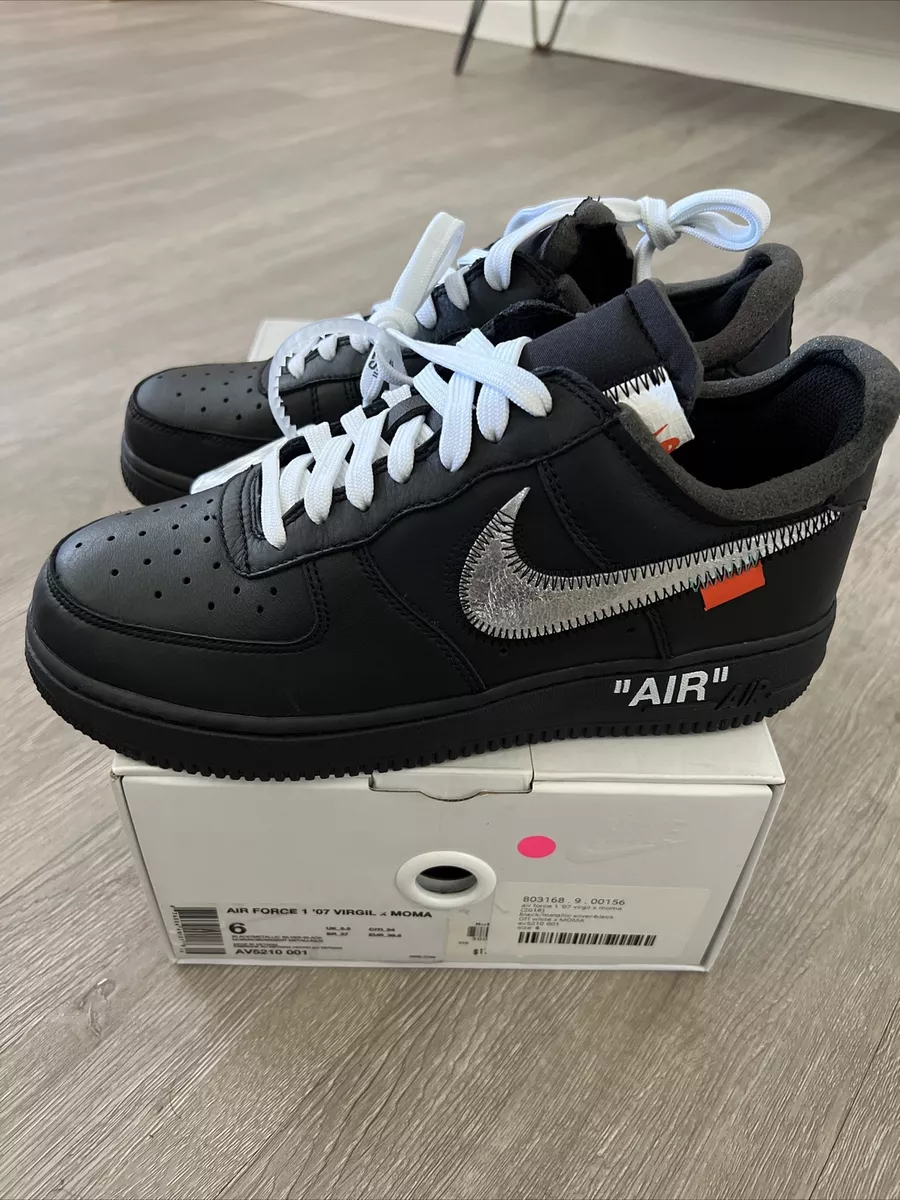 Brand New Off-White x Air Force 1 Black 'MOMA' Size 6 Super RARE With Socks | eBay