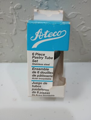 Ateco Pastry Stainless Steel Tube Set of 6 w/ Box  FREE SHIPPING