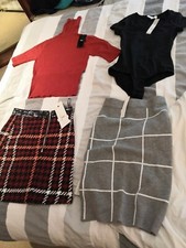 Lot: 4 NEW items RRP £96: 2 Skirts, top (Mango) & a body. Size 6, 8, 6p, small