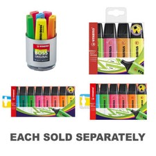 Original Highlighter Boss Stabilo Set Pastel Pens Fluorescent Quality Colours