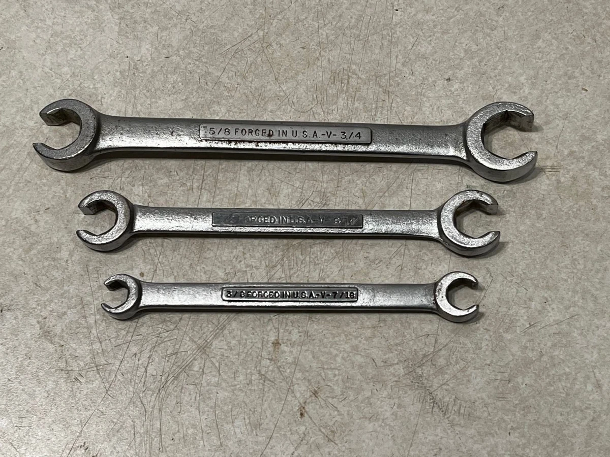 Vintage Craftsman V 3 piece Flare Nut Line Wrench Set 3 8