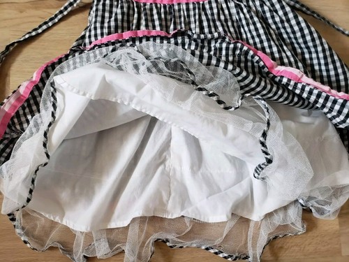 girls adorable Nannette girl black check pink dress size 4T - Picture 3 of 5