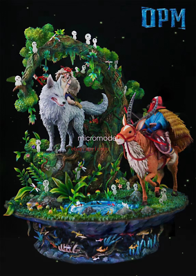 OPM Studios Mononoke Hime Resin Model Princess Mononoke Statue LED