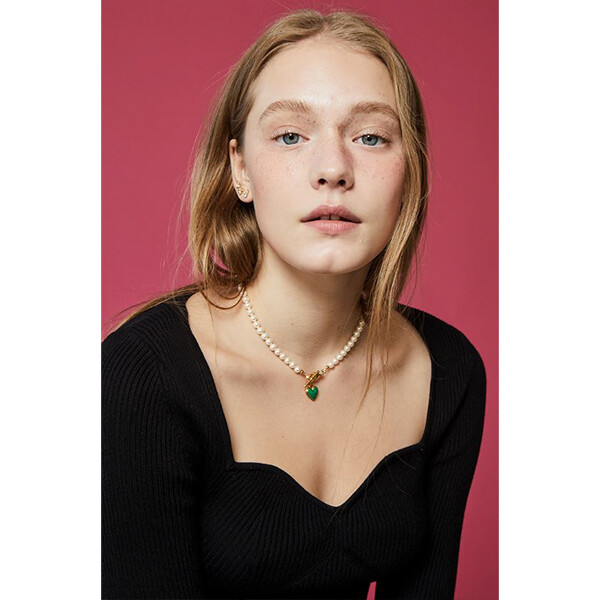 VINTAGE HOLLYWOOD] Catch Love Pearl Necklace_3color Korean