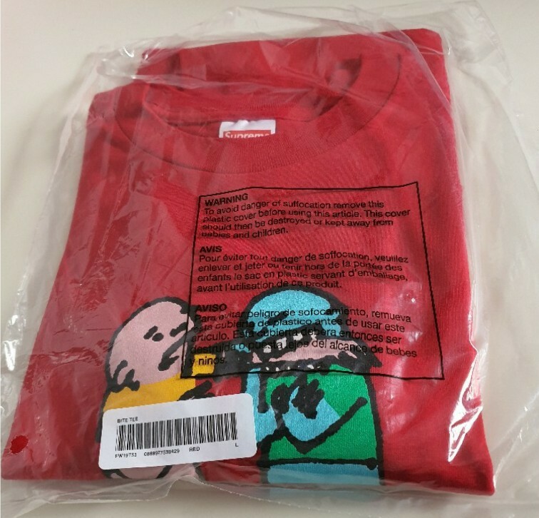 FW19 Supreme Bite red tee size L large T-shirt New And Unopened
