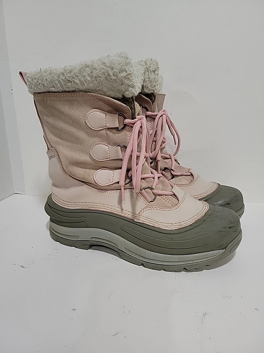 KAMIK SNOWDEN WATERPROOF BEIGE LEATHER LINERS WINTER LADIES 11 BOOTS