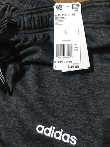 Adidas Men Pants L & XL Black Tapered Pant LARGE & X LARGE NWT $45 - Picture 4 of 7