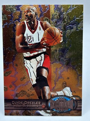 1997-98 Metal Universe Clyde Drexler #93 Rockets Reebok Gold NM | eBay