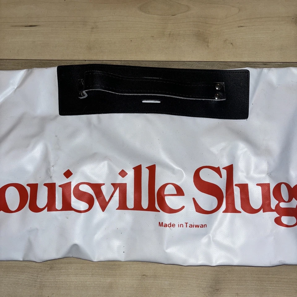 Bolso de equipo Louisville Slugger vintage blanco/rojo con mango de cuero sin existencias Foto 2 de 4