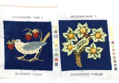Beth Russell Designers Forum Wm Morris Needlepoint Completed Lot of 2 England