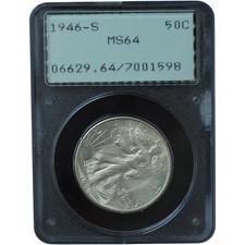 1946-S Walking Liberty Half Dollar PCGS MS64 *JE