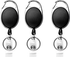 3 Pack Retractable Keyring, Retractable Lanyard, Retractable Badge Holder for Ke