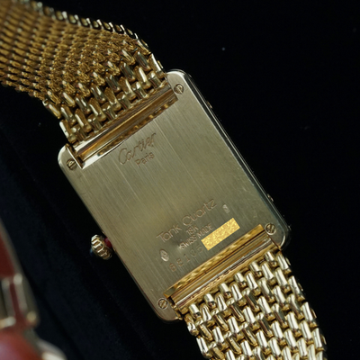 Cartier Tank 18K Yellow Gold 88105 Beads of Rice Bracelet Quartz