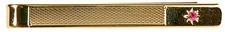 David Van Hagen Mens Ruby Star Tie Slide - Gold