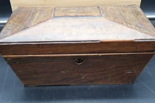 19th Century Antique Regency Mahogany Veneer Sarcophagus Tea Caddy Box No Key