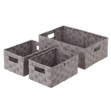 2 Set MAINSTAYS Paper Rope Storage Basket Set with Handle - 3 Piece Each Set