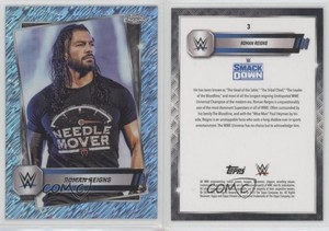 2025 Topps Chrome WWE Aqua Shimmer Refractor /199 Roman Reigns #3