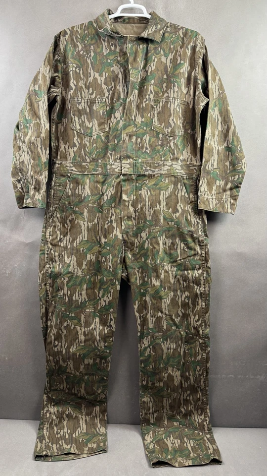 Винтажный оригинальный мужской комбинезон Mossy Oak XL длинный сделано в США Talon Greenleaf Light - Изображение 2 из 4