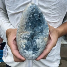 4.4LB Natural Blue Celestite Geode QuartzCrystal Mineral Specimen Healing
