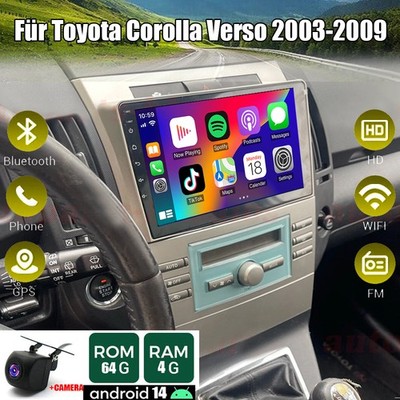 Für Toyota Corolla Verso 2003-2009 Android 14 Autoradio Apple CarPlay GPS Navi