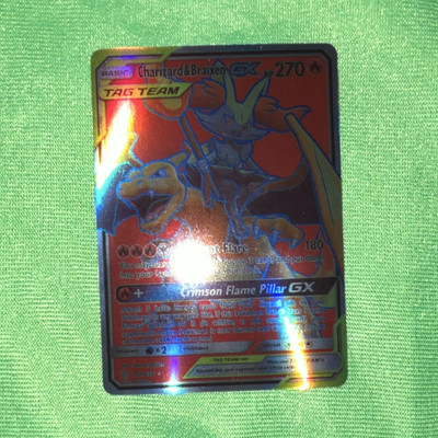 The Pokémon Company Charizard & Braixen GX TAG TEAM Full Art Holo 212/236