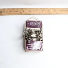 (10-Pk) Home Decorators Curtain Clip Rings Brushed Nickel U-BN888002