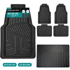 Heavy Duty Rubber 4 PCS Car Mat Set Universal Mats Non Slip Cut To Fit Trim