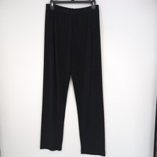 CHICO  S TRAVELERS Size 1, Regular Size 8 Black Slinky Pants Elasticized Waist