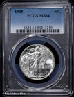 1945 50C Walking Liberty Half Dollar PCGS MS 64 | Uncirculated UNC BU