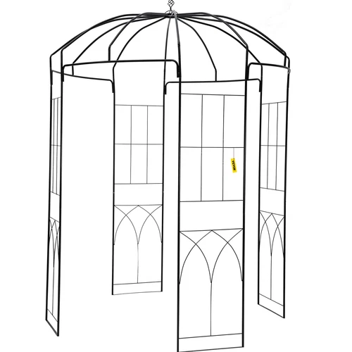 VEVOR Pavillon Gartenbogen Vogelkäfigform 2,4x2 m Hochzeit Garten Schwarz - Bild 11 von 12
