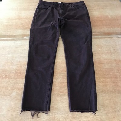 DL1961 Margaux Instasculpt Ankle Skinny Jeans Women 29 Black Raw Hem Mid Rise